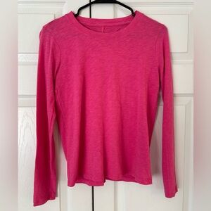 NWOT J.Crew Women’s Pink Long Sleeve Girlfriend Tee Tunic Blouse Shirt Size XS